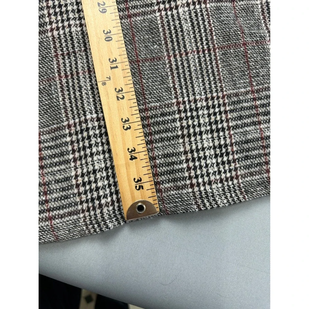 SHEIN Curve 4XL Grey Glen Plaid Button Detail Midi A-Line Skirt Plus Size